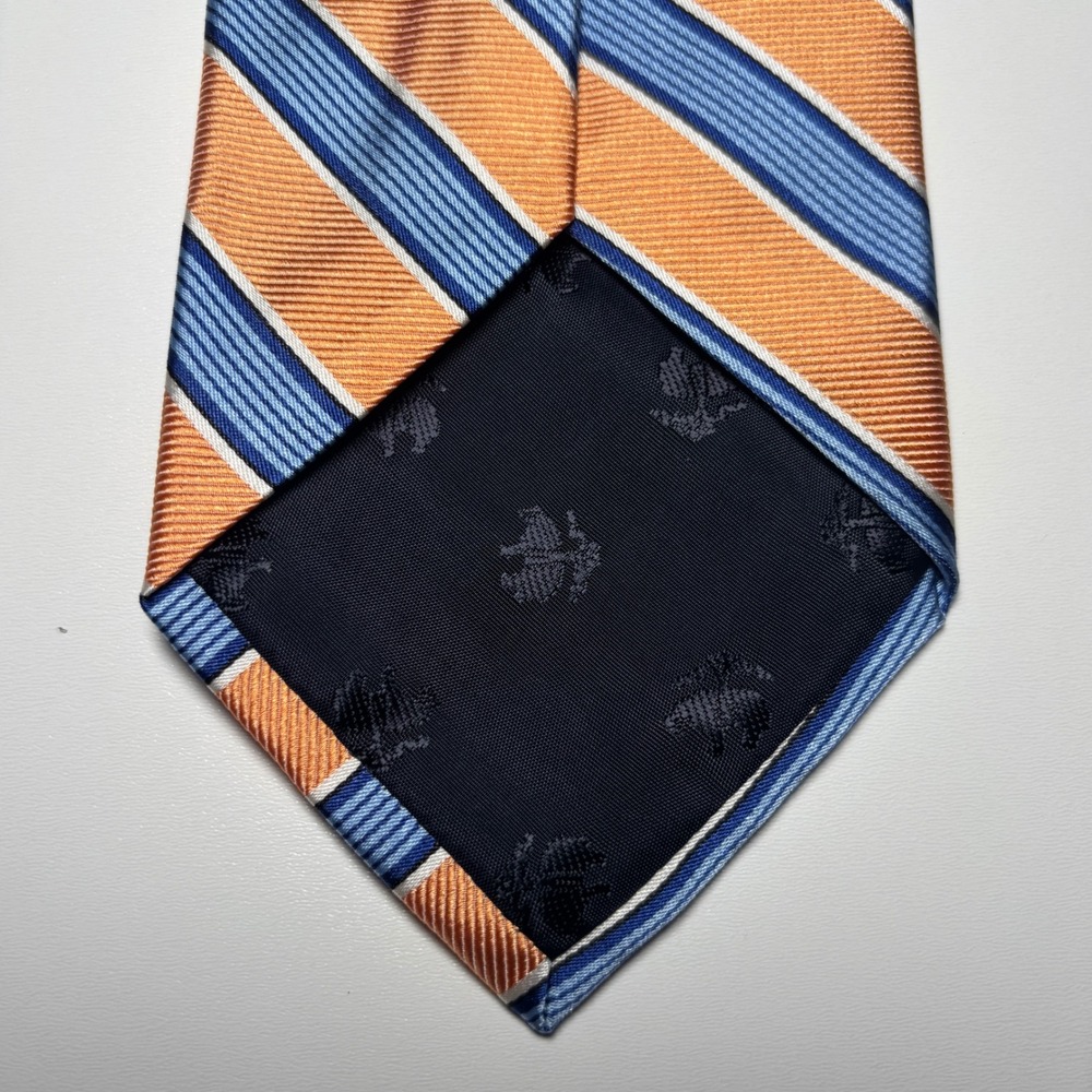Brooks Brothers 346 Striped Repp Tie Peach Orange Silk Necktie Made In USA Tie - Picture 4 of 5